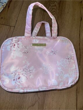 Yumi Kim Pink Floral train travel Cosmetic Tote